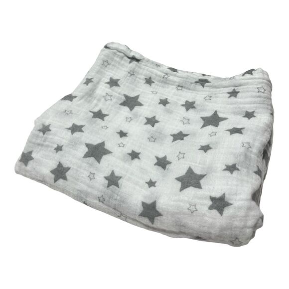 Hip Hop Panda Gray Stars Muslin Swaddle Baby Blanket - Picture 1 of 5